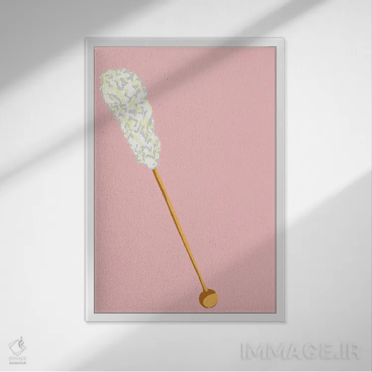 تابلو مینیمال آبنبات صخره ای سفید اثر جیمی متز - نمای قابدار سفید