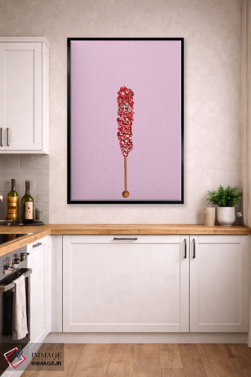 تابلو مینیمال آبنبات صخره ای قرمز و صورتی اثر جیمی متز - D2B