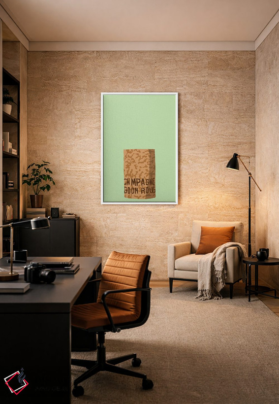 تابلو مینیمال چوب پنبه شامپاین دوم اثر جیمی متز - D5W