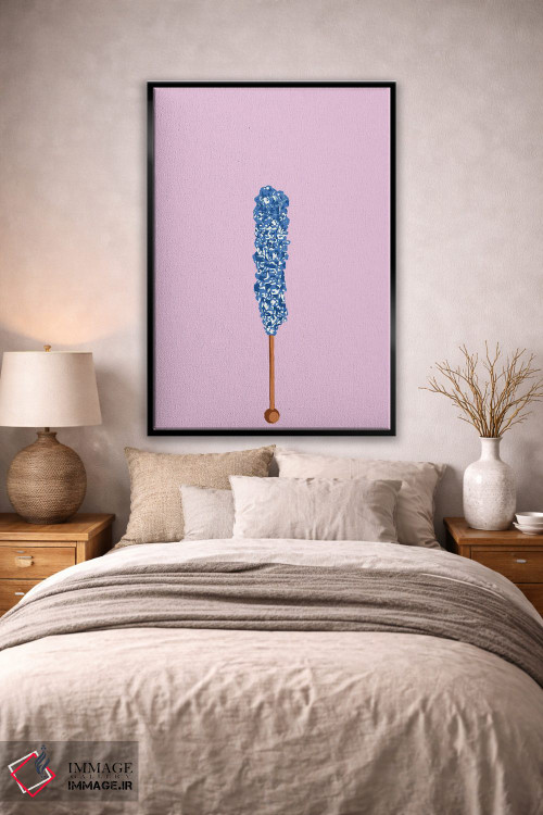 تابلو مینیمال آبنبات صخره ای آبی و صورتی اثر جیمی متز - D2B