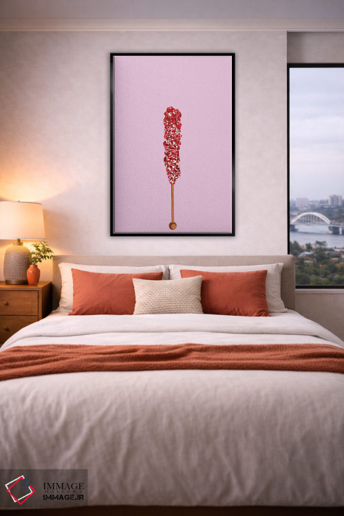 تابلو مینیمال آبنبات صخره ای قرمز و صورتی اثر جیمی متز - D4B