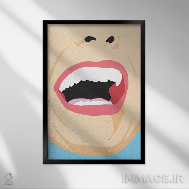 تابلو دکوراتیو خنده اثر جیمی متز - نمای قابدار مشکی