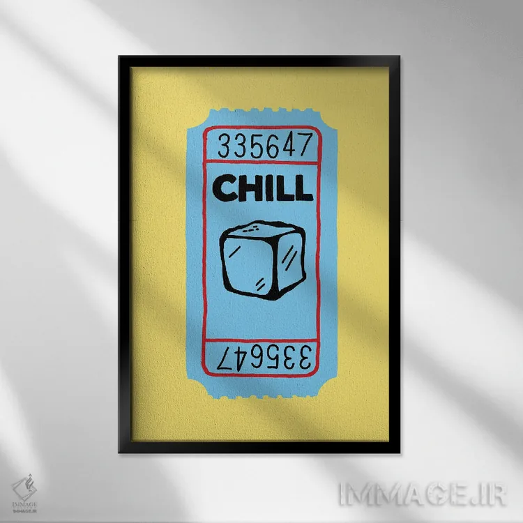 تابلو دکوراتیو بلیط آرامش اثر جیمی متز - نمای قابدار مشکی