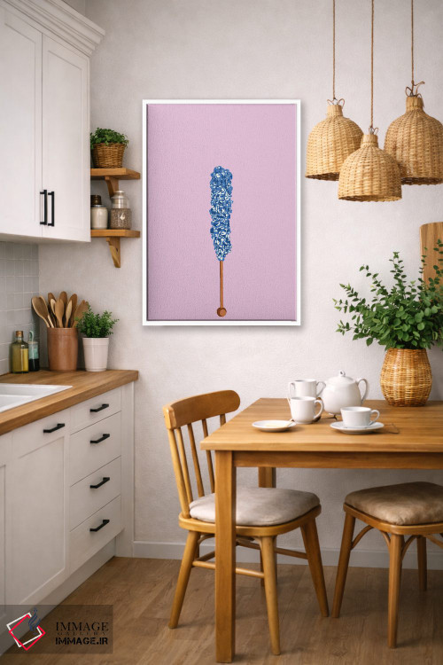 تابلو مینیمال آبنبات صخره ای آبی و صورتی اثر جیمی متز - D5W