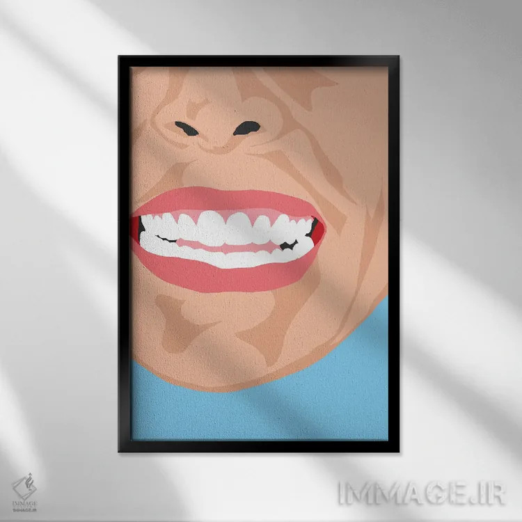 تابلو مدرن دندان ها اثر جیمی متز - نمای قابدار مشکی