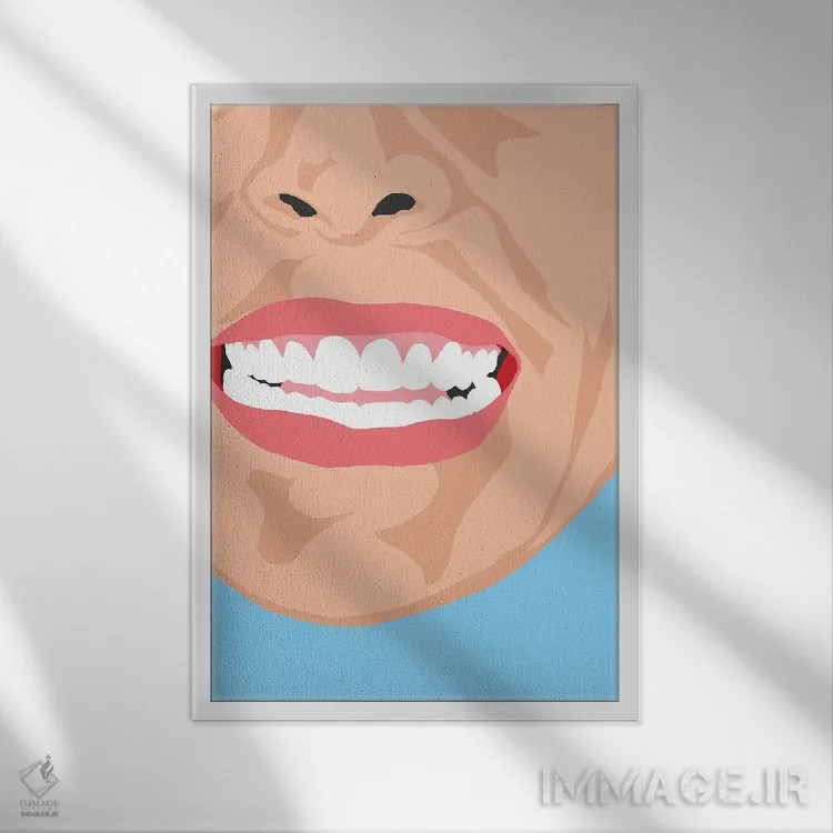 تابلو مدرن دندان ها اثر جیمی متز - نمای قابدار سفید