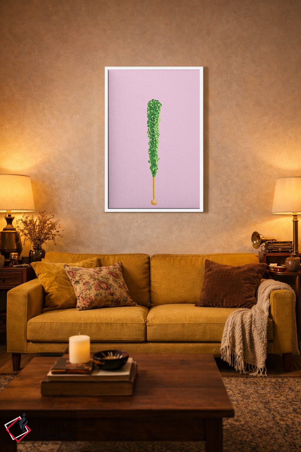 تابلو مینیمال آبنبات صخره ای سبز اثر جیمی متز - D3W