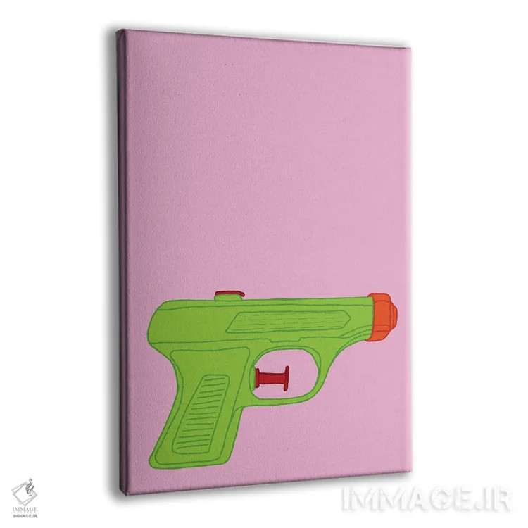 تابلو دکوراتیو تفنگ آبپاش سبز اثر جیمی متز - نمای پرسپکتیو محصول