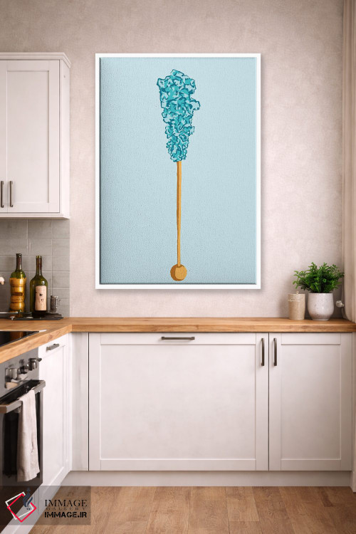 تابلو مینیمال آبنبات صخره ای سبزآبی و سبزآبی روشن اثر جیمی متز - D3W