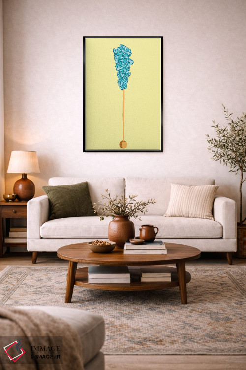 تابلو مینیمال آبنبات صخره ای سبزآبی و زرد اثر جیمی متز - D5B
