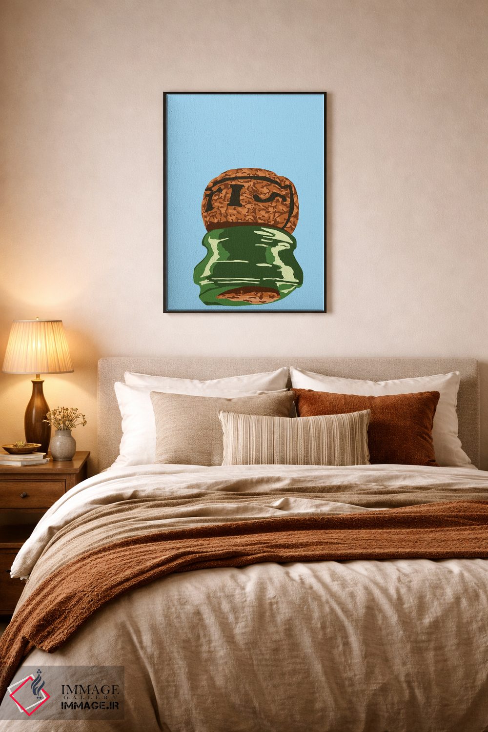 تابلو مینیمال چوب پنبه شامپاین با باز کردن سابرژ اثر جیمی متز - D6B