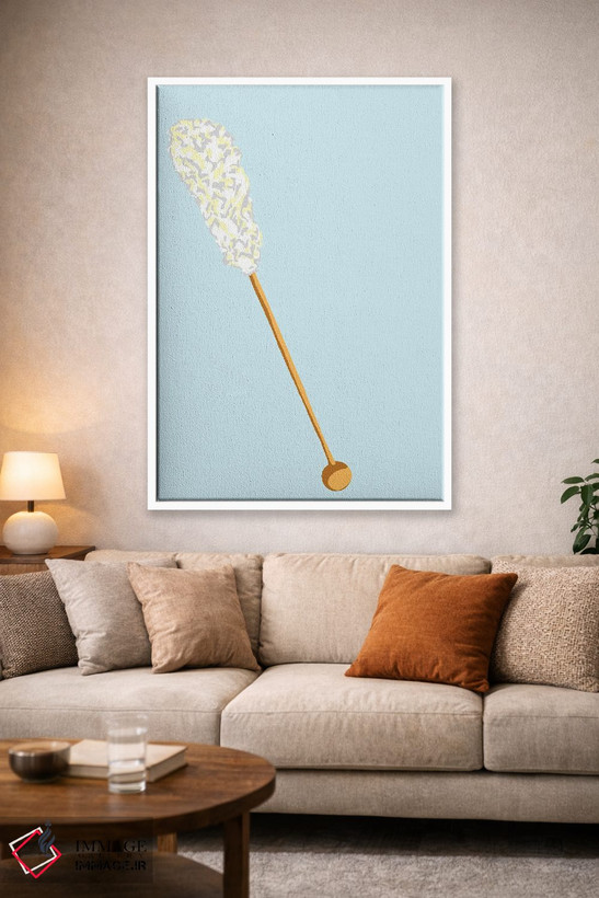 تابلو مینیمال آبنبات صخره ای سفید و سبزآبی روشن اثر جیمی متز - D1W