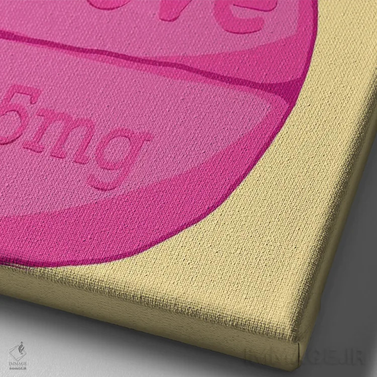 تابلو دکوراتیو قرص عشق دیوانه زرد اثر جیمی متز - نمای نزدیک بافت بوم