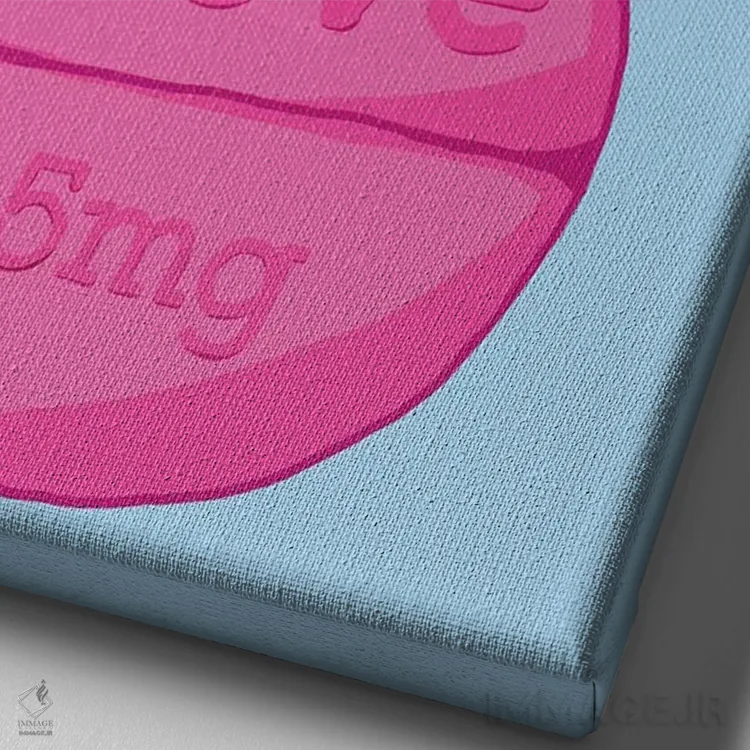 تابلو دکوراتیو قرص عشق دیوانه آبی اثر جیمی متز - نمای نزدیک بافت بوم