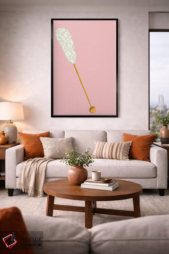 تابلو مینیمال آبنبات صخره ای سفید اثر جیمی متز - D3B