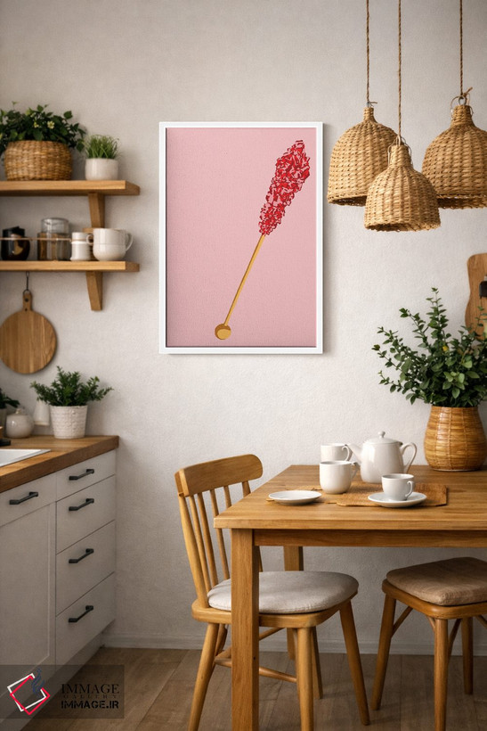 تابلو مینیمال آبنبات صخره ای قرمز و صورتی دوم اثر جیمی متز - D3W