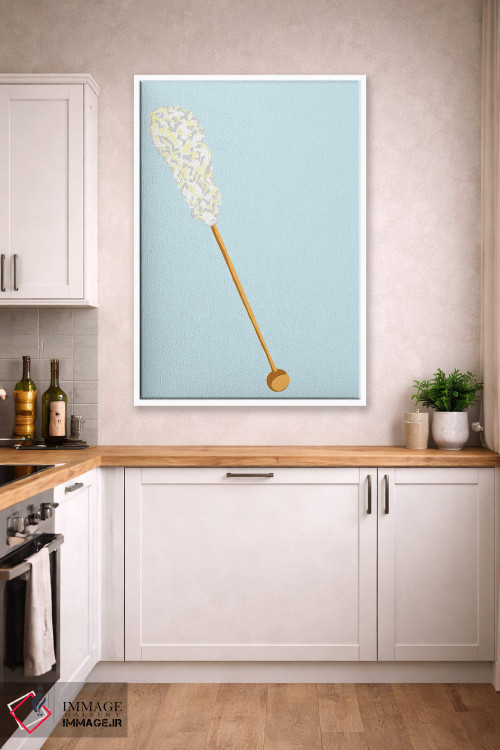 تابلو مینیمال آبنبات صخره ای سفید و سبزآبی روشن اثر جیمی متز - D3W