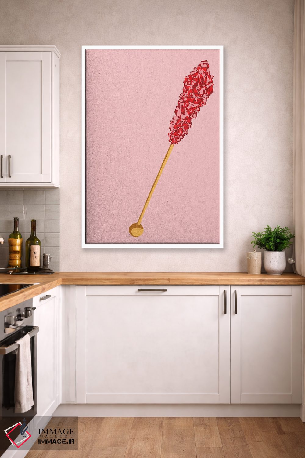 تابلو مینیمال آبنبات صخره ای قرمز و صورتی دوم اثر جیمی متز - D4W