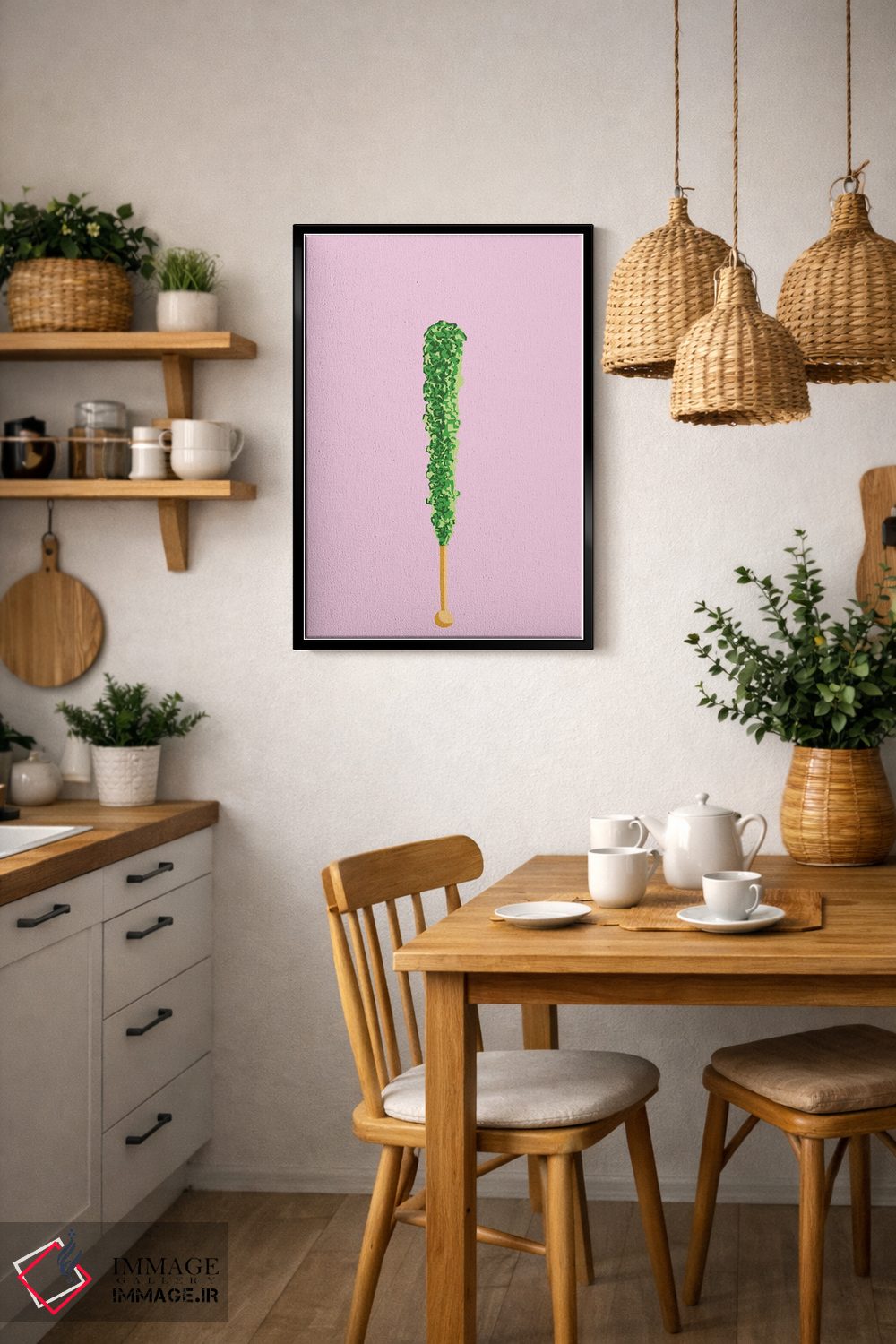 تابلو مینیمال آبنبات صخره ای سبز اثر جیمی متز - D6B