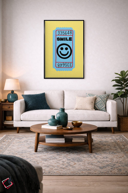 تابلو دکوراتیو بلیط لبخند اثر جیمی متز - D4B