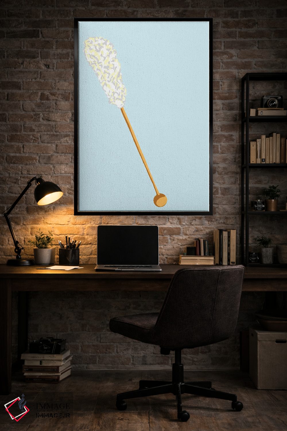 تابلو مینیمال آبنبات صخره ای سفید و سبزآبی روشن اثر جیمی متز - D4B