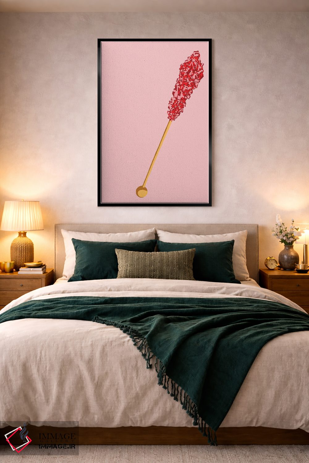 تابلو مینیمال آبنبات صخره ای قرمز و صورتی دوم اثر جیمی متز - D5B