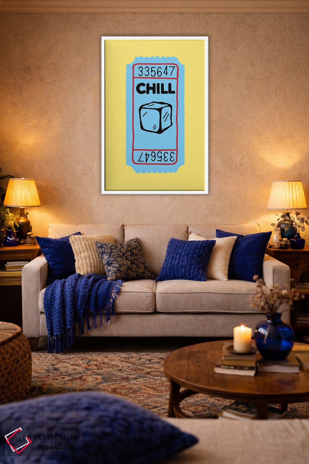 تابلو دکوراتیو بلیط آرامش اثر جیمی متز - D2W