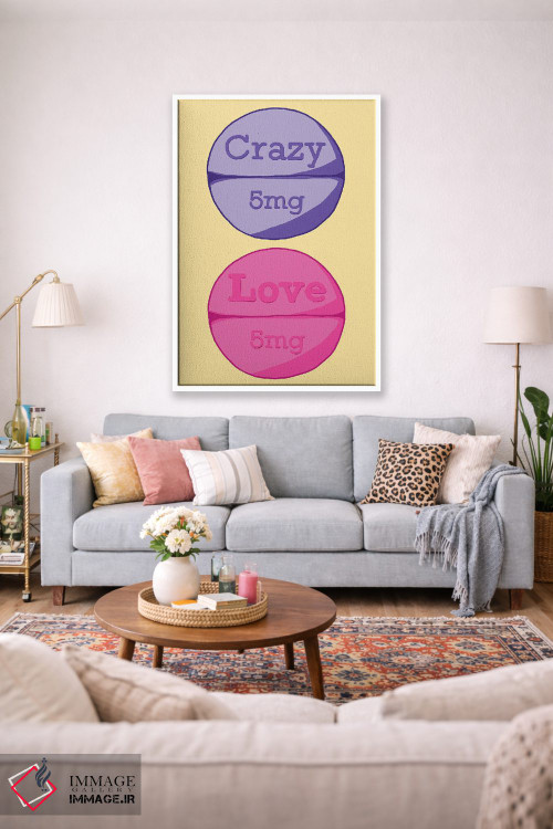 تابلو دکوراتیو قرص عشق دیوانه زرد اثر جیمی متز - D1W