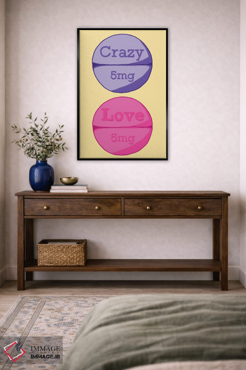تابلو دکوراتیو قرص عشق دیوانه زرد اثر جیمی متز - D3B