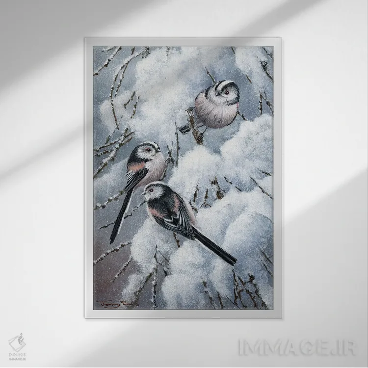 تابلو دکوراتیو چرخ ریسک دم دراز اثر جرمی پاول - نمای قابدار سفید