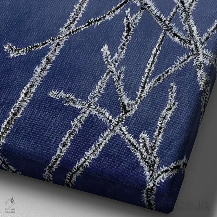 تابلو دکوراتیو شاخه های یخ زده اثر جرمی پاول - نمای نزدیک بافت بوم