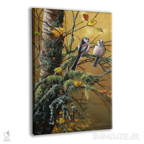 تابلو دکوراتیو چرخ ریسک دم دراز و گلسنگ ها اثر جرمی پاول - نمای پرسپکتیو محصول