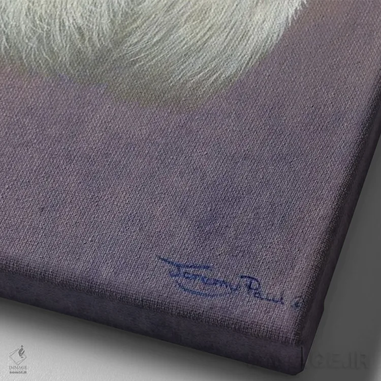 تابلو دکوراتیو پرنده آبی اثر جرمی پاول - نمای نزدیک بافت بوم