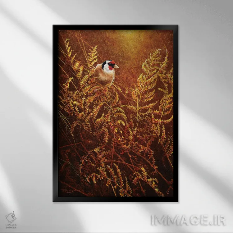 تابلو دکوراتیو سرخس های پاییزی اثر جرمی پاول - نمای قابدار مشکی