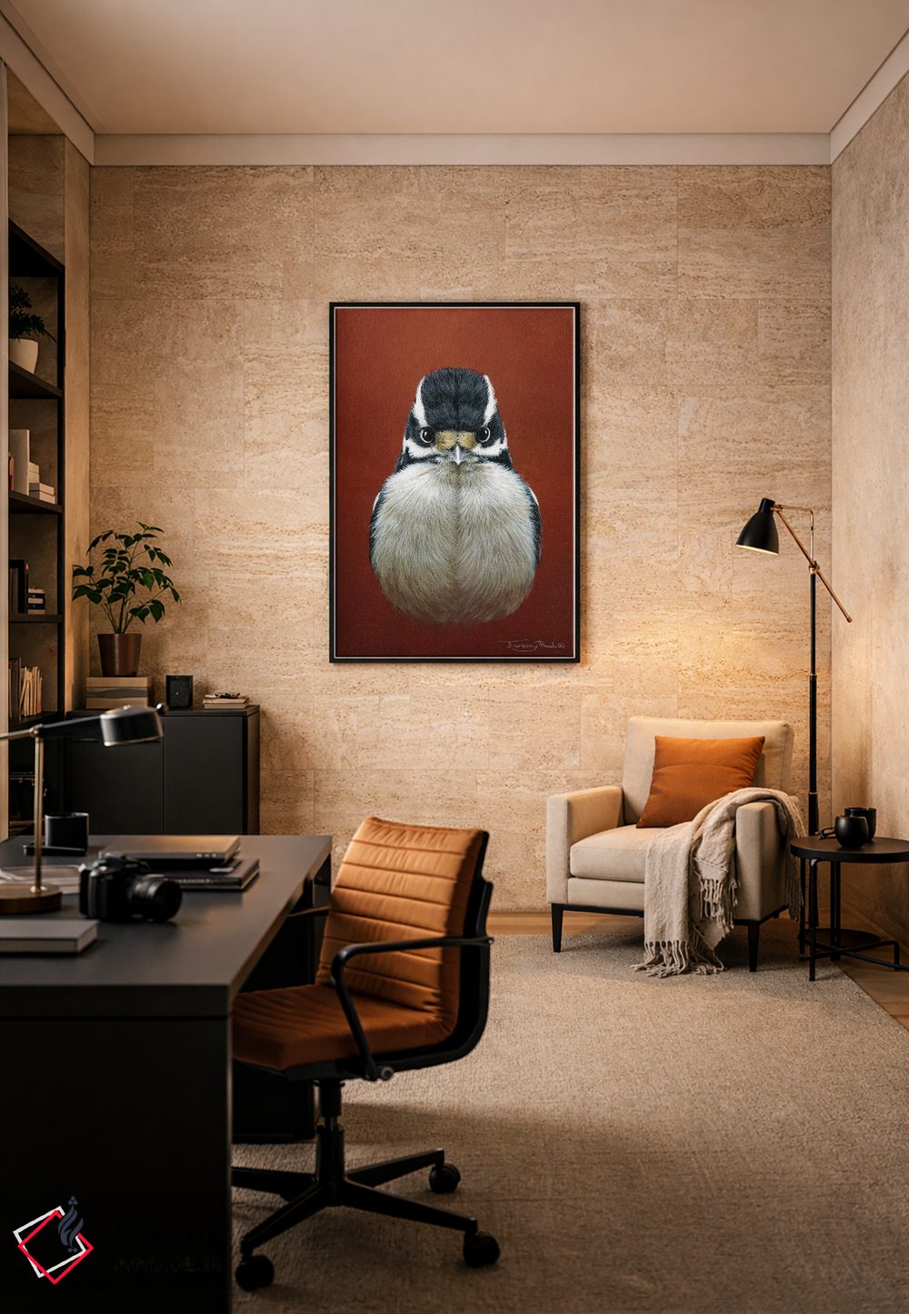 تابلو دکوراتیو دارکوب کرک دار اثر جرمی پاول - D5B