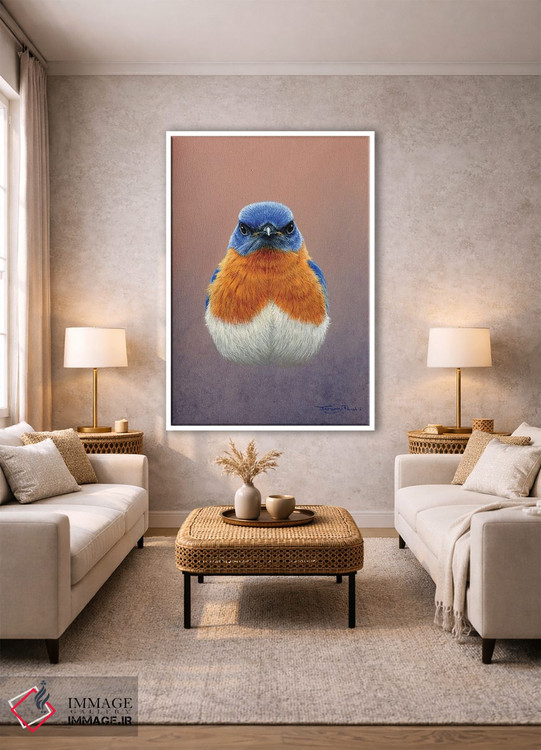 تابلو دکوراتیو پرنده آبی اثر جرمی پاول - D1W