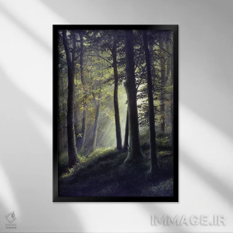 تابلو دکوراتیو بوستان تابستانی اثر جرمی پاول - نمای قابدار مشکی