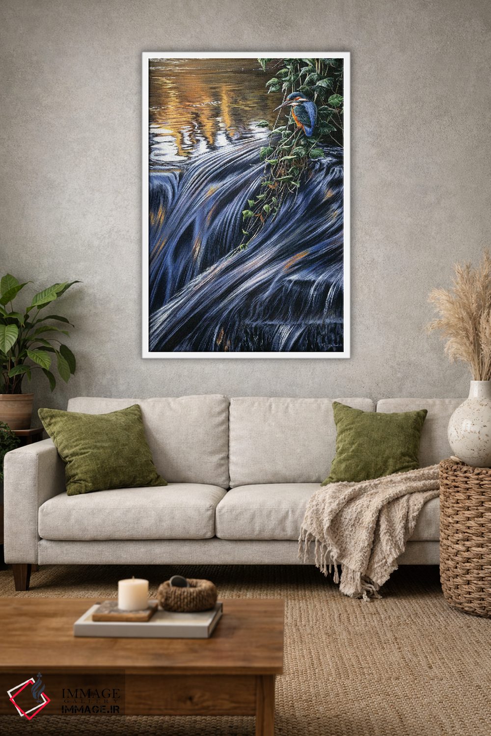 تابلو دکوراتیو آبشار ماهی خورک اثر جرمی پاول - D1W
