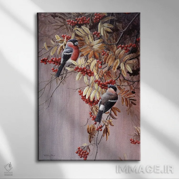 تابلو دکوراتیو فنچ بول اثر جرمی پاول - نمای روبهرو روی دیوار