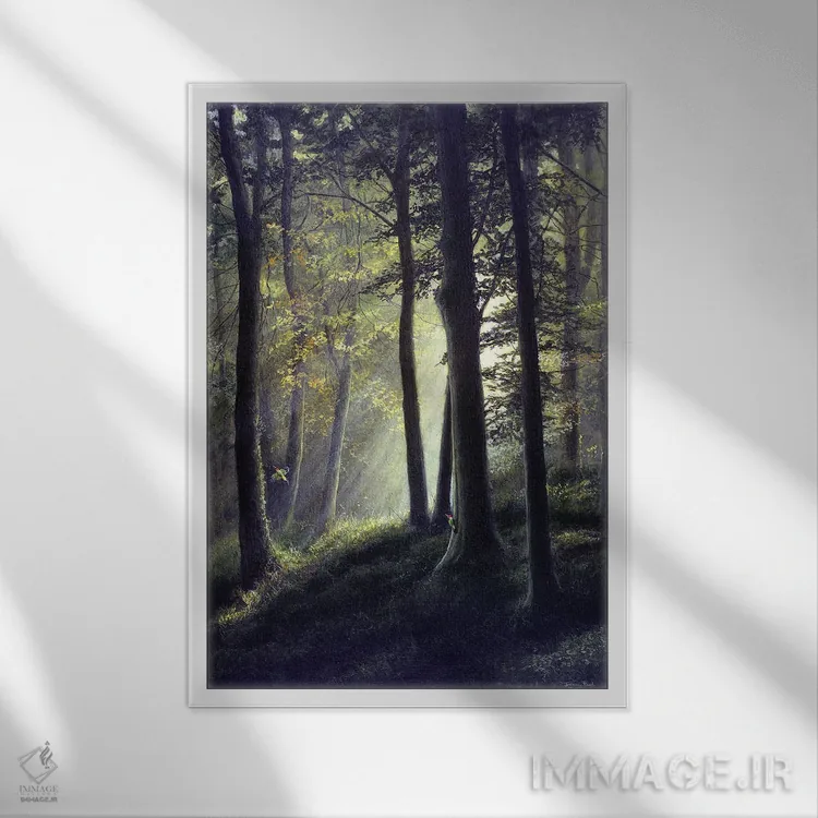 تابلو دکوراتیو بوستان تابستانی اثر جرمی پاول - نمای قابدار سفید