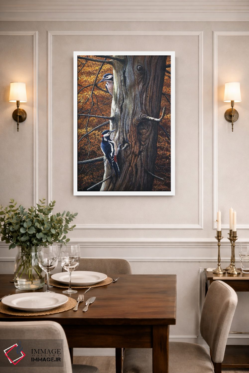 تابلو دکوراتیو دارکوب خال دار بزرگ اثر جرمی پاول - D1W