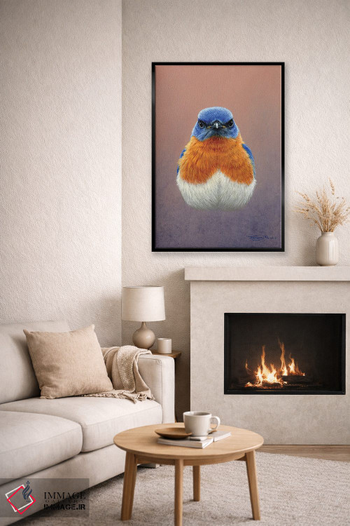 تابلو دکوراتیو پرنده آبی اثر جرمی پاول - D6B