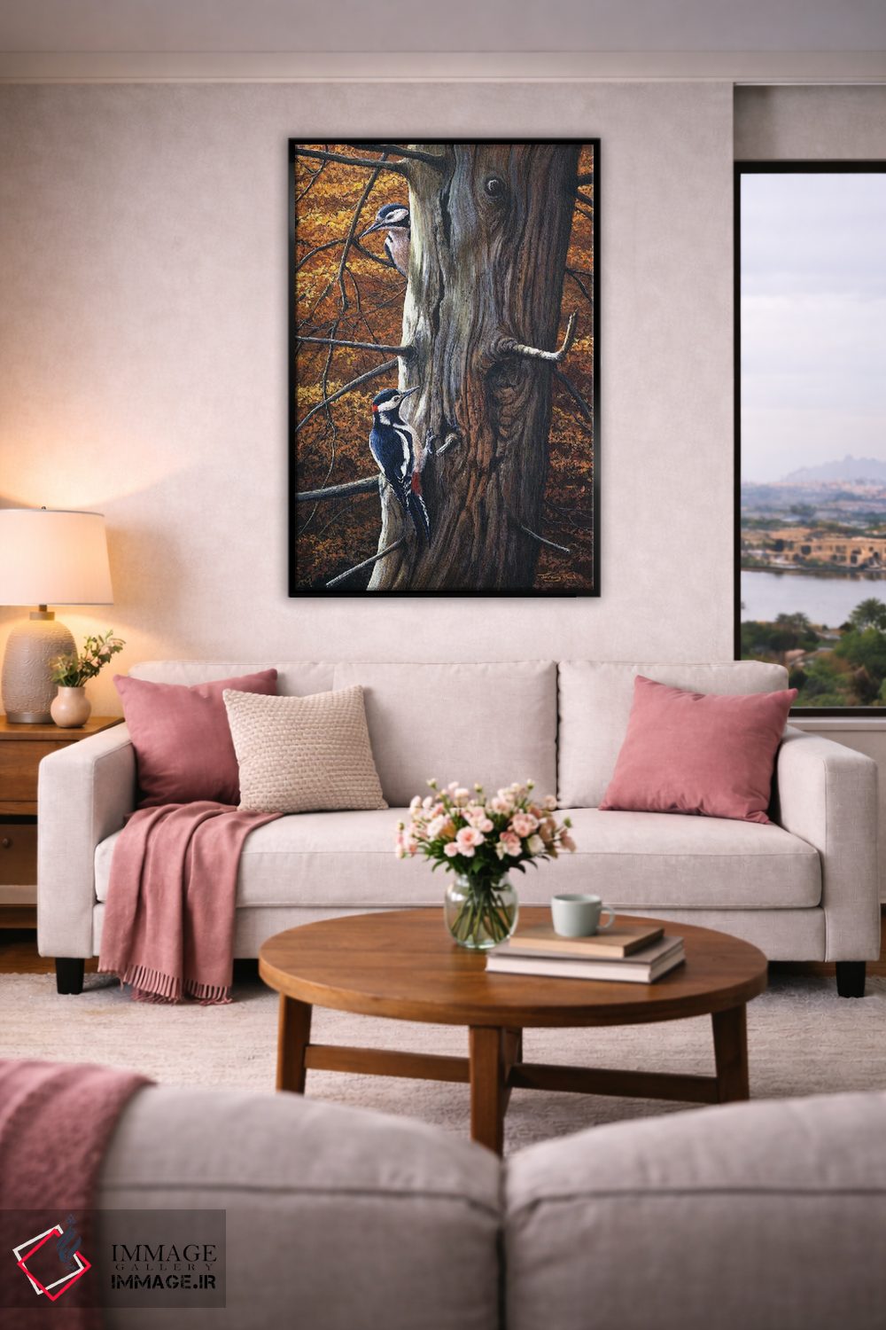 تابلو دکوراتیو دارکوب خال دار بزرگ اثر جرمی پاول - D4B