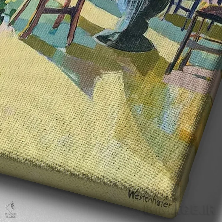 تابلو دکوراتیو لوئیزیانا اثر جنی وستنهوفر - نمای نزدیک بافت بوم