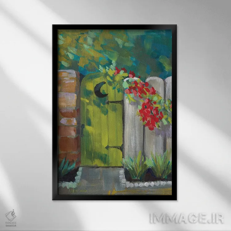 تابلو دکوراتیو در ماهی شکل اثر جنی وستنهوفر - نمای قابدار مشکی