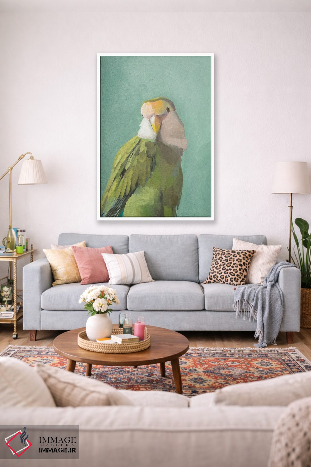 تابلو دکوراتیو کاکادو سبز اثر جنی وستنهوفر - D1W
