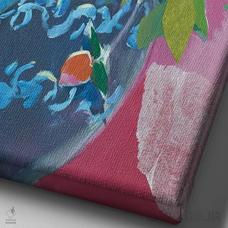 تابلو دکوراتیو طرح گل دار صورتی اثر جنی وستنهوفر - نمای نزدیک بافت بوم