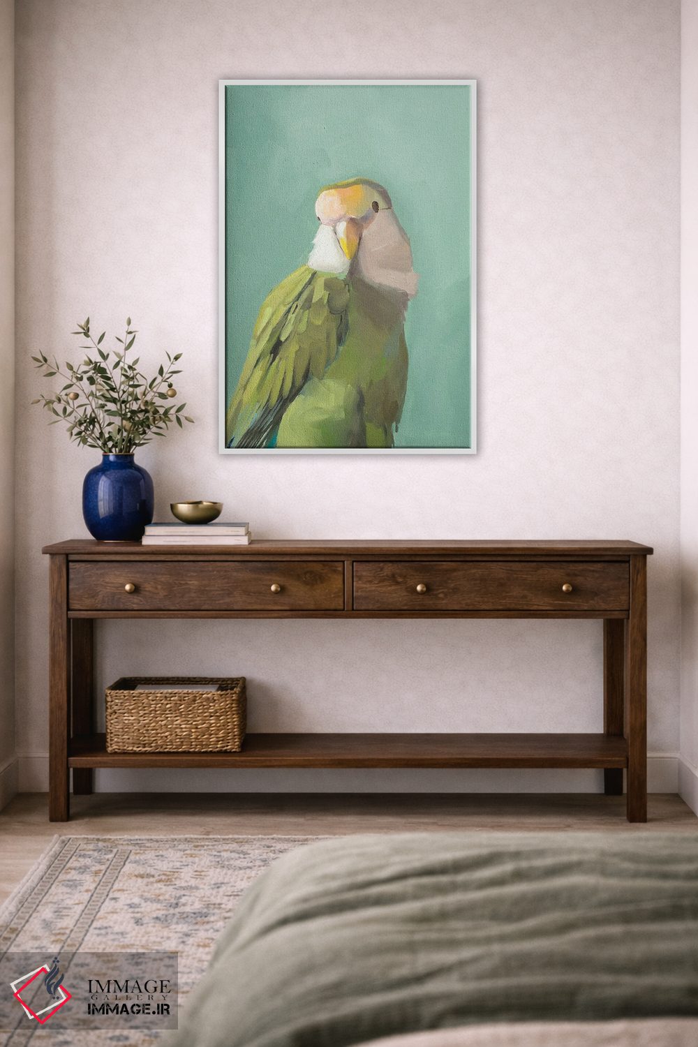 تابلو دکوراتیو کاکادو سبز اثر جنی وستنهوفر - D3W