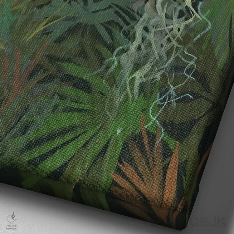 تابلو دکوراتیو جنگل اثر جنی وستنهوفر - نمای نزدیک بافت بوم
