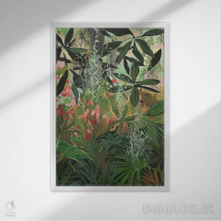 تابلو دکوراتیو جنگل اثر جنی وستنهوفر - نمای قابدار سفید